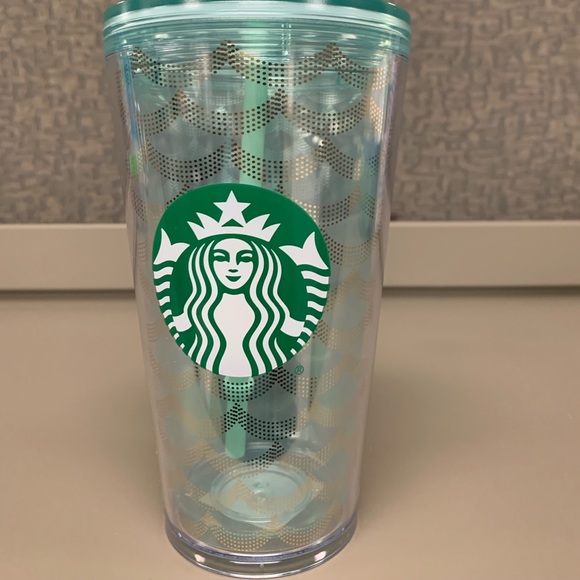 Starbucks teal and Gold Mermaid Cup 2020 - Picture 1 of 3